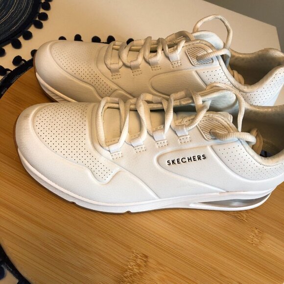 Skechers Womens Air Around You White Walking Shoes Size 7.5 Comfort Shoes - Picture 10 of 12